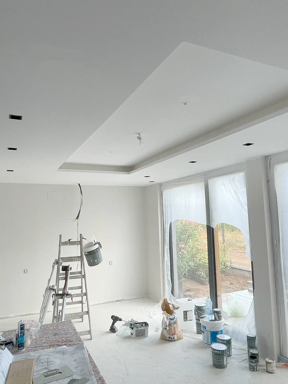 modern plaster ceiling design in villa Essaouira